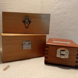 High Quality Wooden Scientific Boxes - Set of 3 - Great MCM look or Upcycle